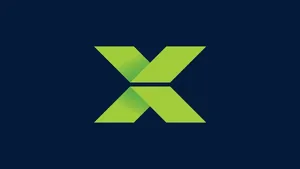 Vibrant Green Letter X Divided Design Wallpaper