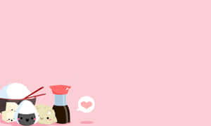 Vibrant Kawaii Pink Aesthetic Desktop Wallpaper Wallpaper