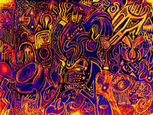 Vibrant Mind's Eye: A Psychedelic Art Voyage Wallpaper