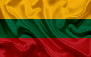 Vibrant National Flag Of Lithuania Wallpaper