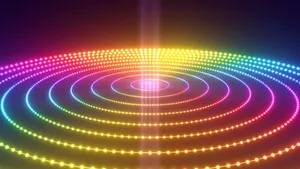 Vibrant Neon Light Circles Wallpaper
