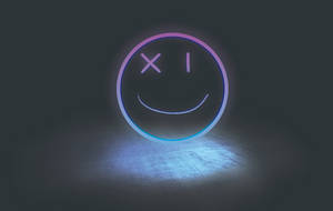 Vibrant Neon Smile In The Dark Wallpaper