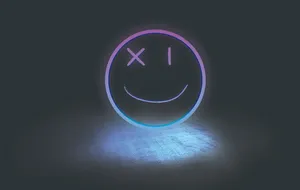 Vibrant Neon Smile In The Dark Wallpaper