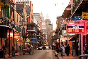 Vibrant Nightlife In The French Quarter Wallpaper