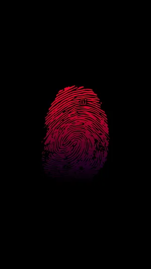 Vibrant Oneplus Red Thumbprint Image Wallpaper