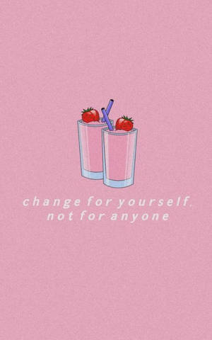 Vibrant Pink Aesthetic With A Strawberry Milkshake Twist For Iphone Wallpaper