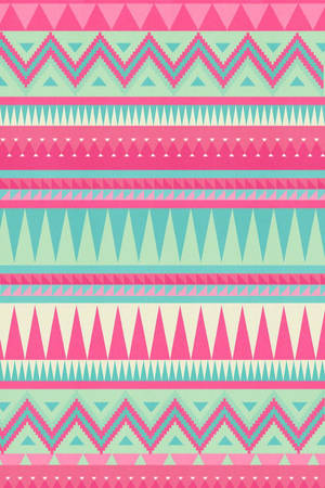 Vibrant Pink And Teal Tribal Pattern Wallpaper