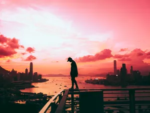 Vibrant Pink City Sky Wallpaper