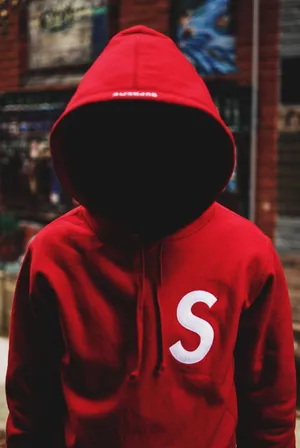 Vibrant Red Supreme Hoodie Wallpaper
