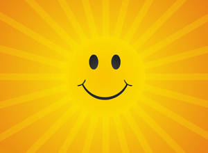 Vibrant Smiling Sun Illustration Wallpaper