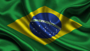 Vibrant Textile Detailing Of Brazil Flag Wallpaper