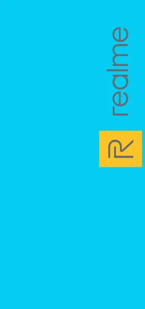 Vibrant Turquoise Realme Logo Wallpaper