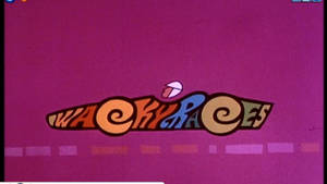 Vibrant Wacky Races Logo In Pink Aesthetic Wallpaper