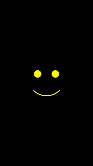 Vibrant Yellow Smiley Avatar Cartoon On Iphone Wallpaper