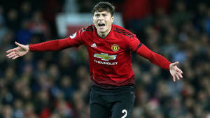 Victor Lindelof In Action For Manchester United Wallpaper