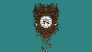 Victorian Decorative Wall Clock Wallpaper