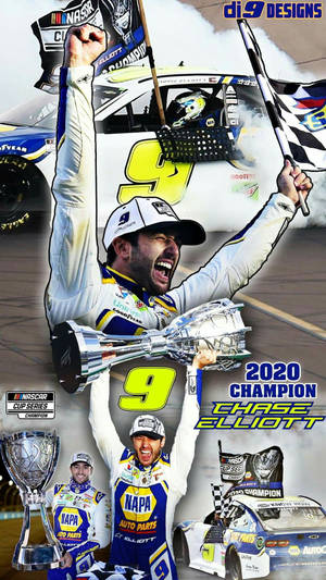 Victorious Chase Elliott Celebration Wallpaper