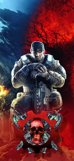 Victorious Marcus Fenix Gears 5 Iphone Wallpaper