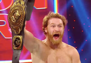 Victorious Moment Wit Sami Zayn Wallpaper