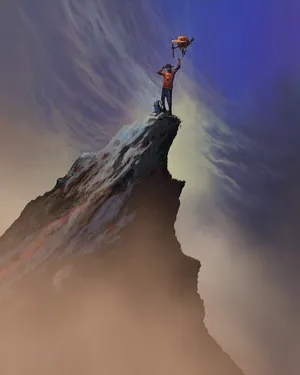 Victory On Peak Painting Wallpaper