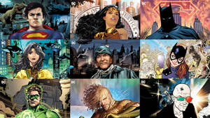 Video Game Dc Universe Online Superheroes Comic Collage Wallpaper