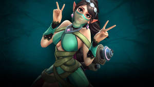 Video Game Paladins Ying The Blossom Peace Sign Wallpaper