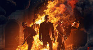 Video Game Payday 2 Original Crew In Fire Wallpaper