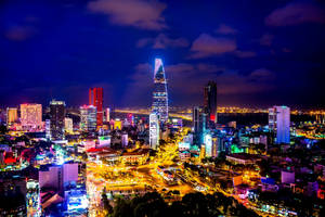 Vietnam Saigon Night Wallpaper