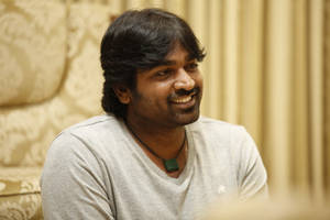 Vijay Sethupathi In Gray Shirt Hd Wallpaper