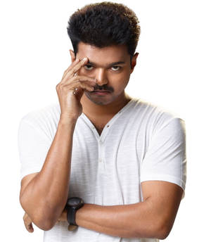 Vijay Tamil Actors Hd White Wallpaper