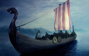 Viking Dragonship Artwork Wallpaper