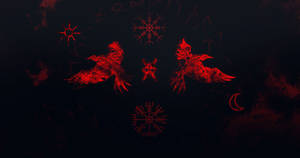 Viking Ravens Dark Art Wallpaper