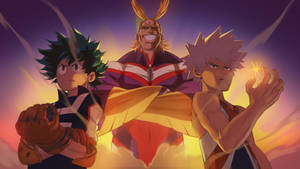 Villain Deku Katsuki And All Might Wallpaper