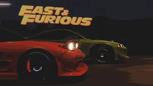 Vin Diesel And Paul Walker Speed Across The Desert In Fast And Furious 1 Wallpaper