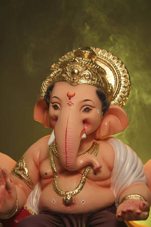 Vinayaka In White And Brown Clothes Wallpaper