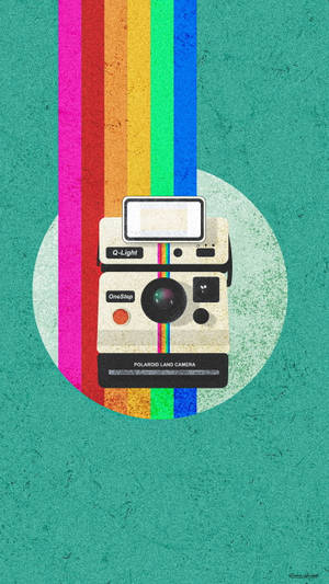 Vintage 90s Polaroid Camera Aesthetic Wallpaper