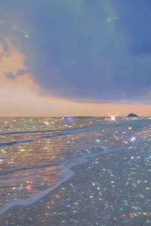Vintage Aesthetic Clouds Sparkly Beach Wallpaper