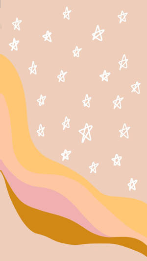 Vintage Aesthetic Ipad Peach Stars Wallpaper