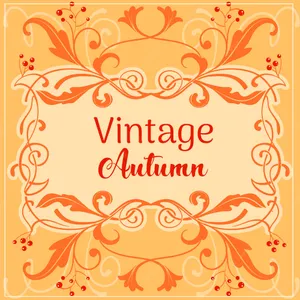 Vintage Autumn Floral Border Wallpaper