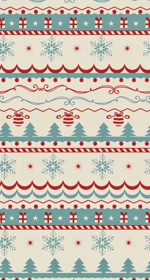Vintage Christmas Patterni Phone Wallpaper Wallpaper