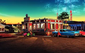 Vintage Diner Hd Photography Wallpaper