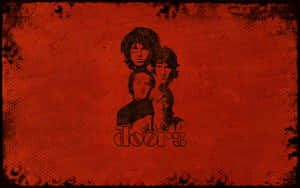 Vintage Doors Band Red Backdrop Wallpaper