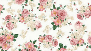 Vintage Floral Pattern Aesthetic Tablet Wallpaper