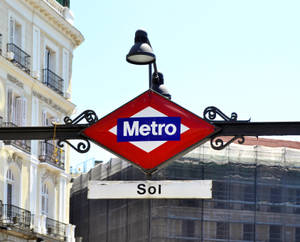 Vintage Madrid Spain Metro Wallpaper