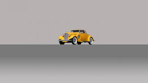 Vintage Minimalist Yellow Car Wallpaper