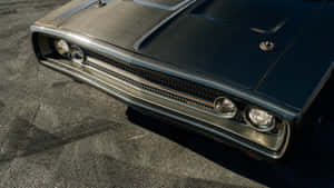 Vintage Muscle Car Hoodand Headlights Wallpaper