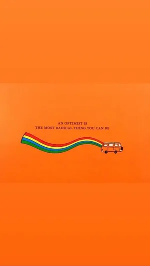 Vintage Orange Optimism Quote Wallpaper