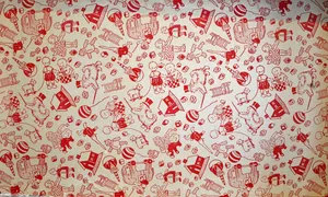 Vintage Red Drawings Wallpaper