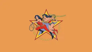 Vintage Superheroines Star Backdrop Wallpaper