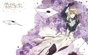 Violet Evergarden On Purple Roses Wallpaper